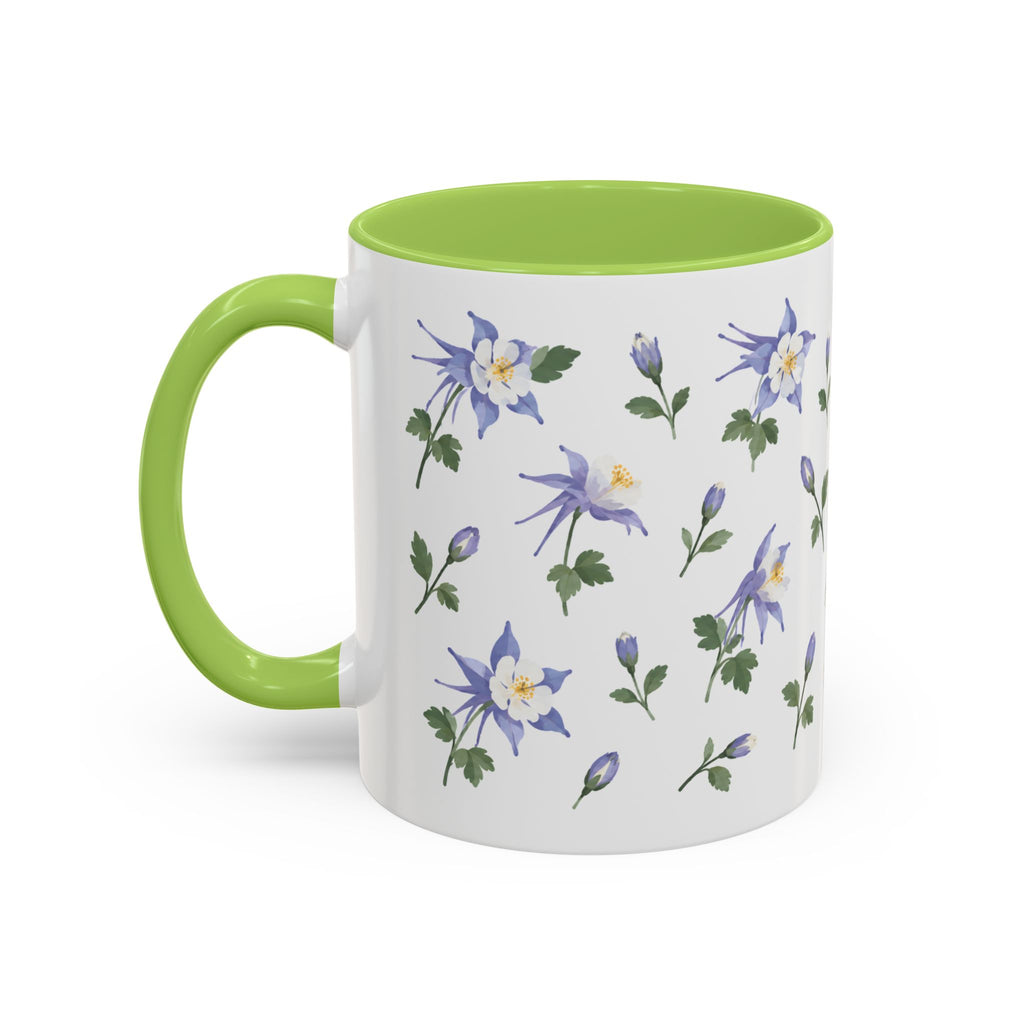 Colorado Rocky Mountain columbine Mug, State Flower Floral Coffee Cup, 11oz Botanical Gift