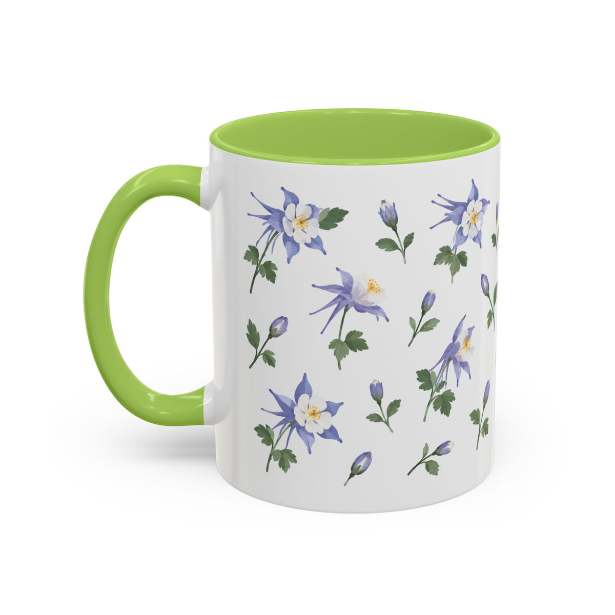 Colorado Rocky Mountain columbine Mug, State Flower Floral Coffee Cup, 11oz Botanical Gift