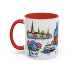 Hamburg Illustrated Travel Mug | City Souvenir Accent Coffee Mug | 11oz 15oz Ceramic Cup