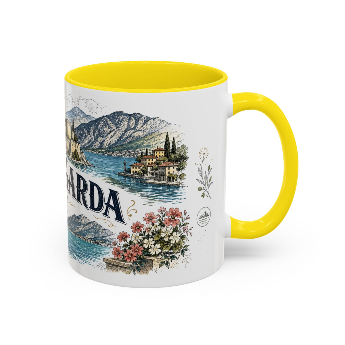 Lake Garda Mug, Italy Travel Souvenir, Bucket List Gift, Accent Ceramic Coffee Mug 11oz 15oz