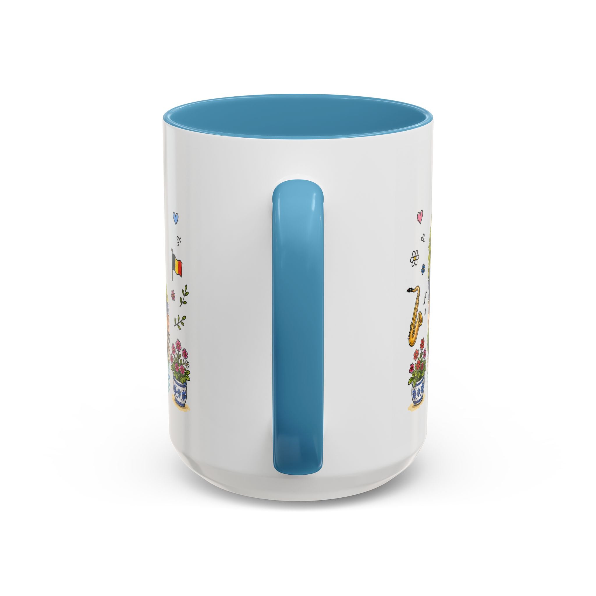 Dinant Illustrated Travel Mug | Belgium Souvenir Accent Coffee Mug | 11oz 15oz Ceramic Cup