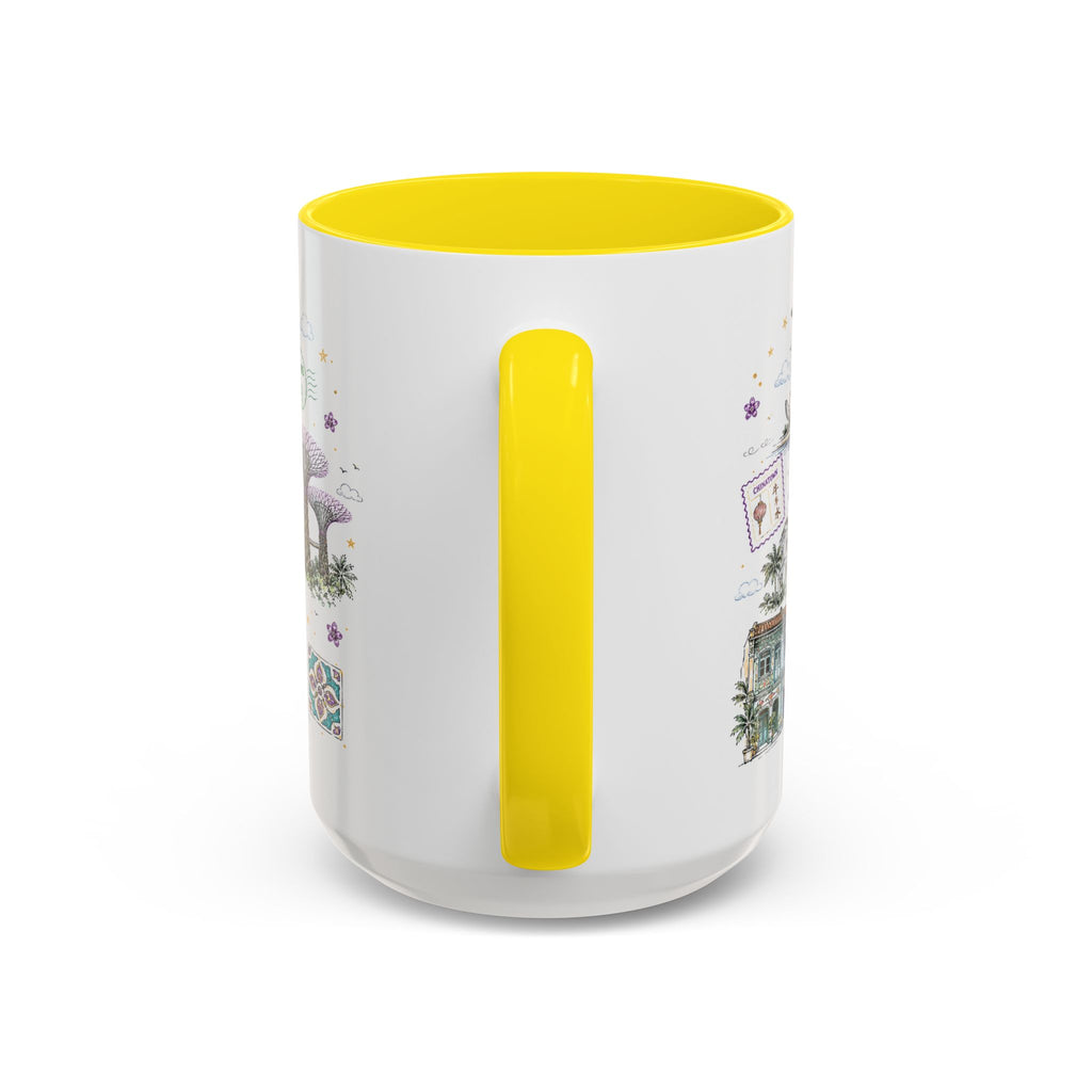 Singapore Coffee Mug | Asia Souvenir Travel Gift | Accent Color Ceramic 11oz 15oz