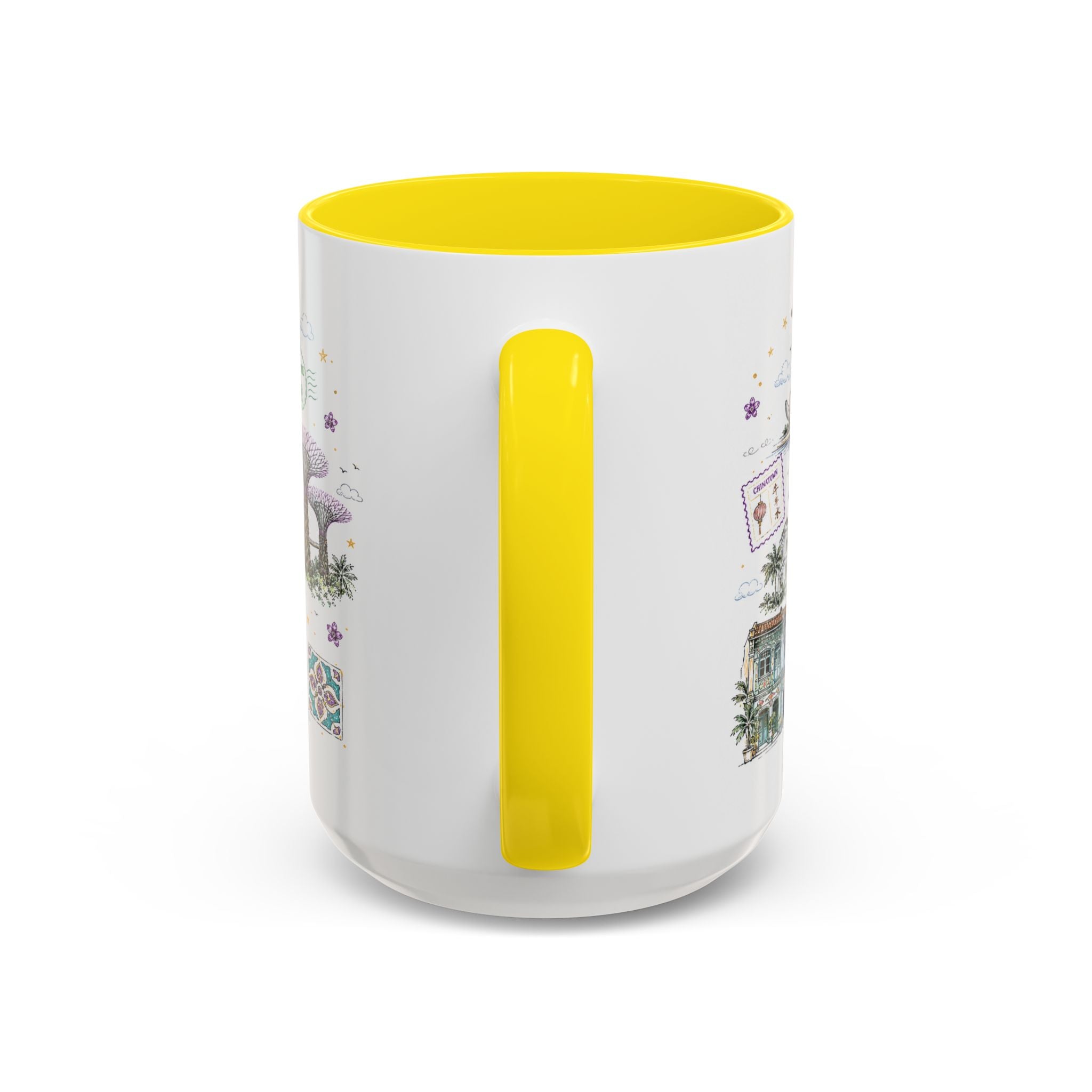 Singapore Coffee Mug | Asia Souvenir Travel Gift | Accent Color Ceramic 11oz 15oz