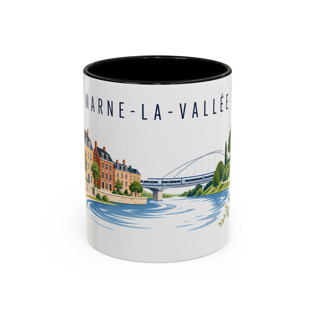 Marne-La-Vallée Coffee Mug | France Travel Souvenir | Porcelain Decal City Gift | 11oz 15oz Accent Mug