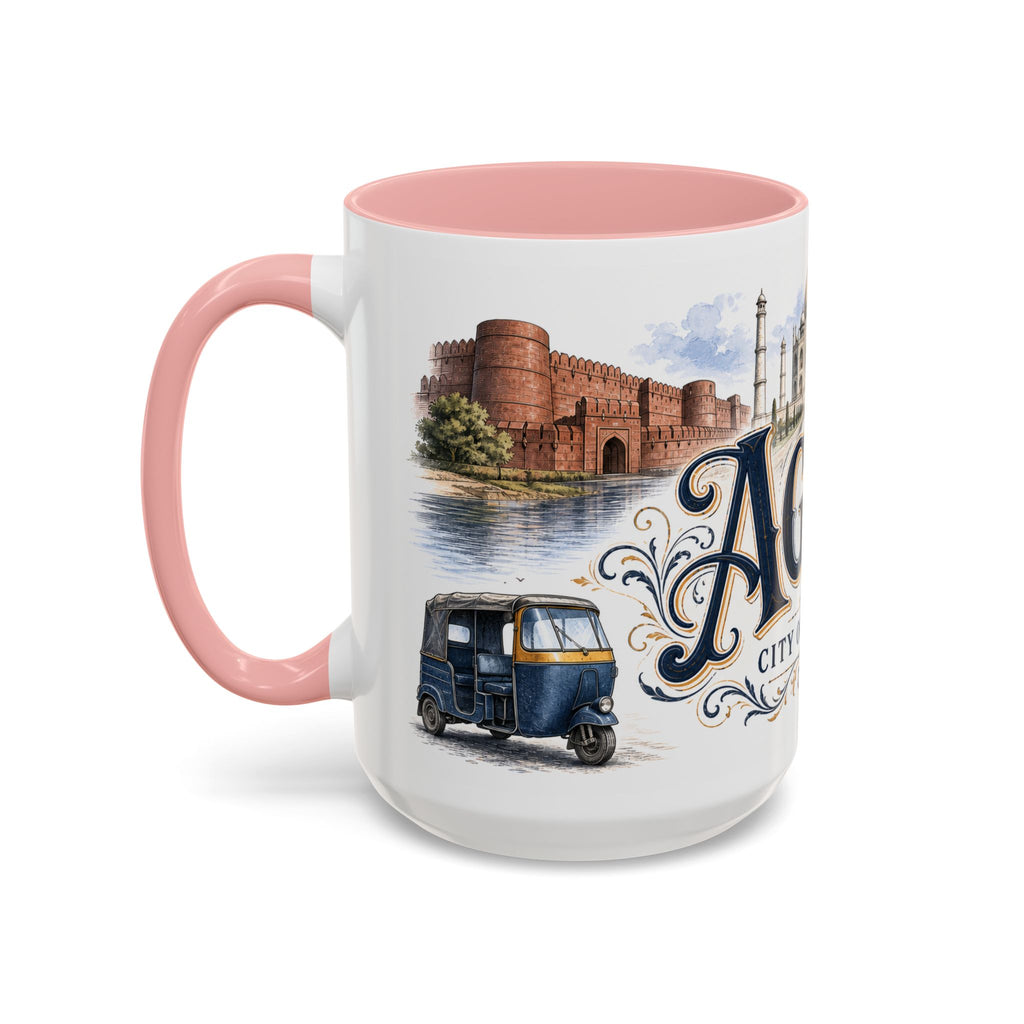 Agra Coffee Mug | India Travel Souvenir | Vintage Illustrated City Gift | 11 oz 15 oz Accent Mug