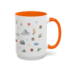 Banff Lake Louise Christmas Mug | Watercolor Travel Souvenir | Holiday Gift | Accent Ceramic Coffee Cup 11oz 15oz