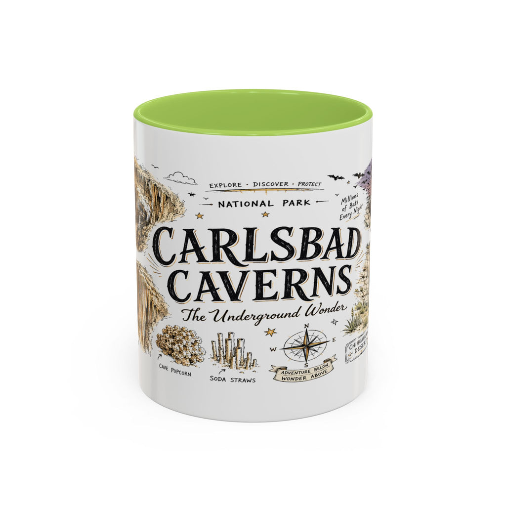 Carlsbad Caverns National Park Coffee Mug | New Mexico Cave Exploration Bat Gift | Accent Color Ceramic 11oz 15oz