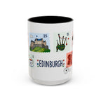 Edinburgh Coffee Mug | Postage Stamp Collage Mug | Travel Souvenir Accent Cup 11oz 15oz