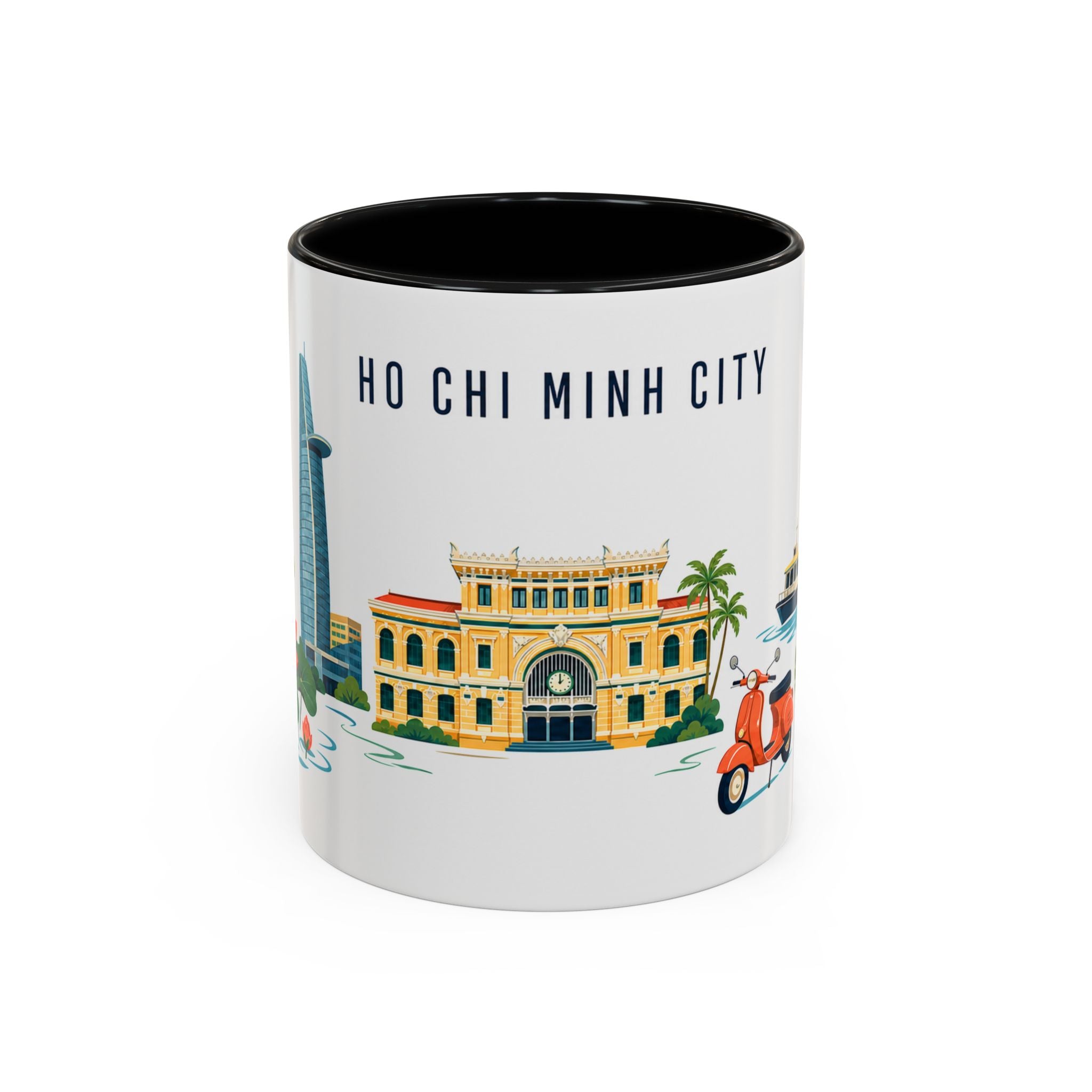 Ho Chi Minh City Coffee Mug | Vietnam Travel Souvenir | Porcelain Decal City Gift | 11oz 15oz Accent Mug