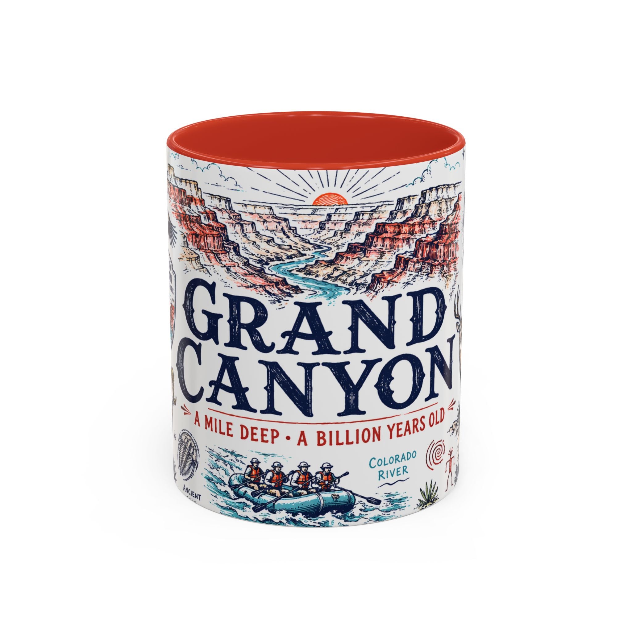 Grand Canyon National Park Coffee Mug | Hiking Camping Nature Gift | Accent Color Ceramic 11oz 15oz