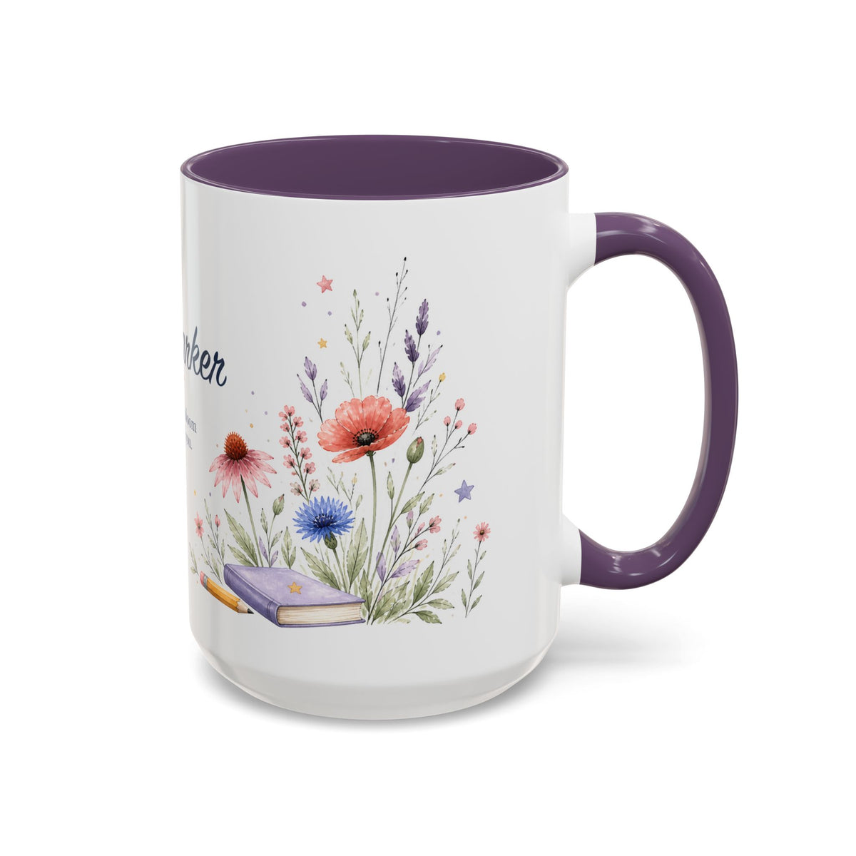 Personalized Kindergarten Teacher Mug | Custom Name Wildflower Rainbow Cup | Back to School Gift