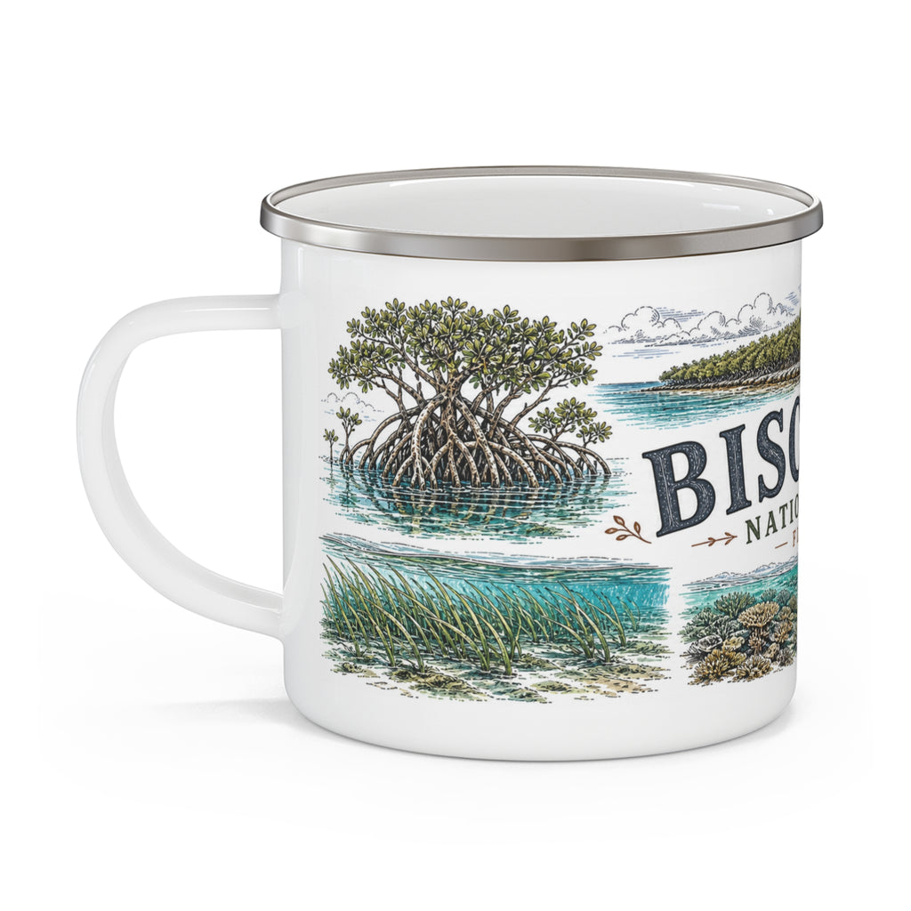 Biscayne National Park Vintage Enamel Camping Mug | 12oz National Park Hiking Gift