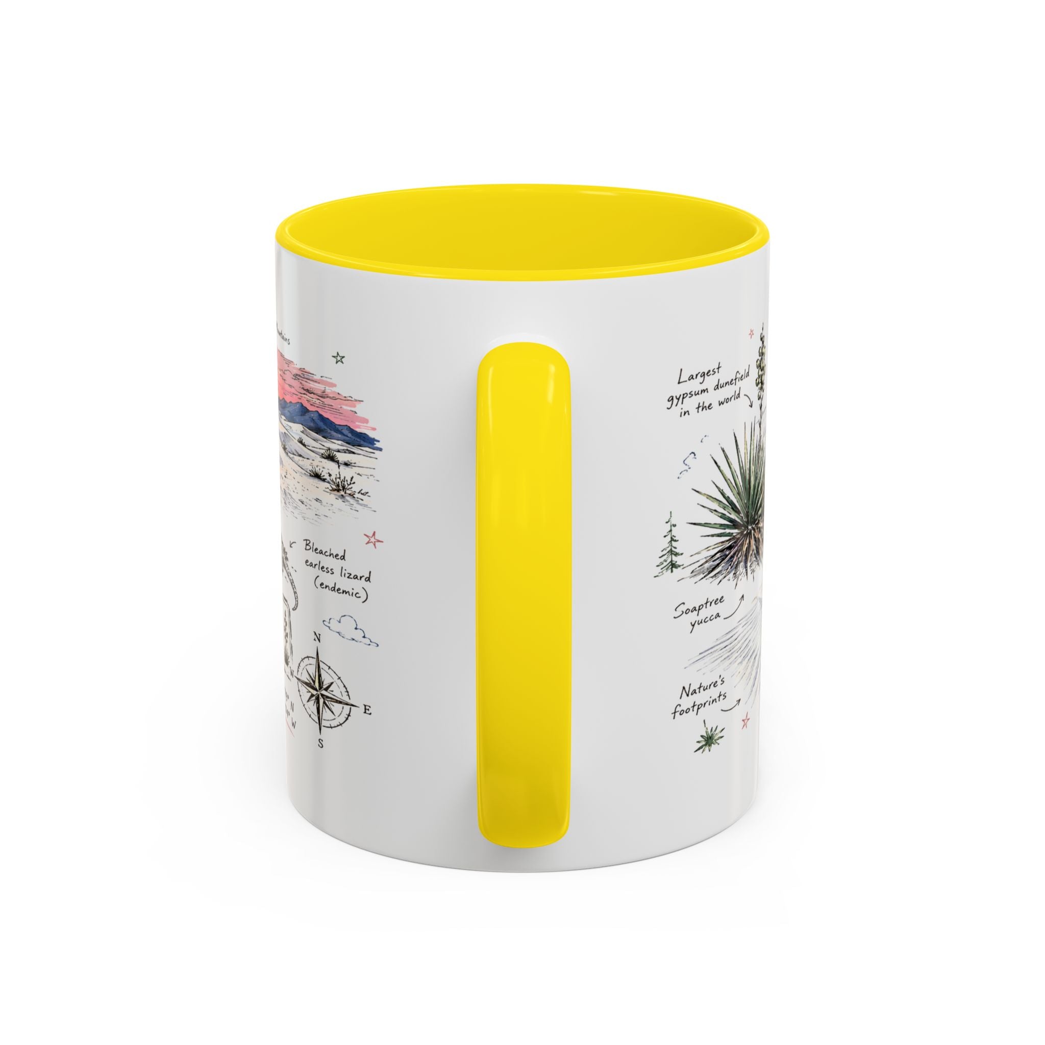 White Sands National Park Coffee Mug | New Mexico Desert Sand Dunes Gift | Accent Color Ceramic 11oz 15oz