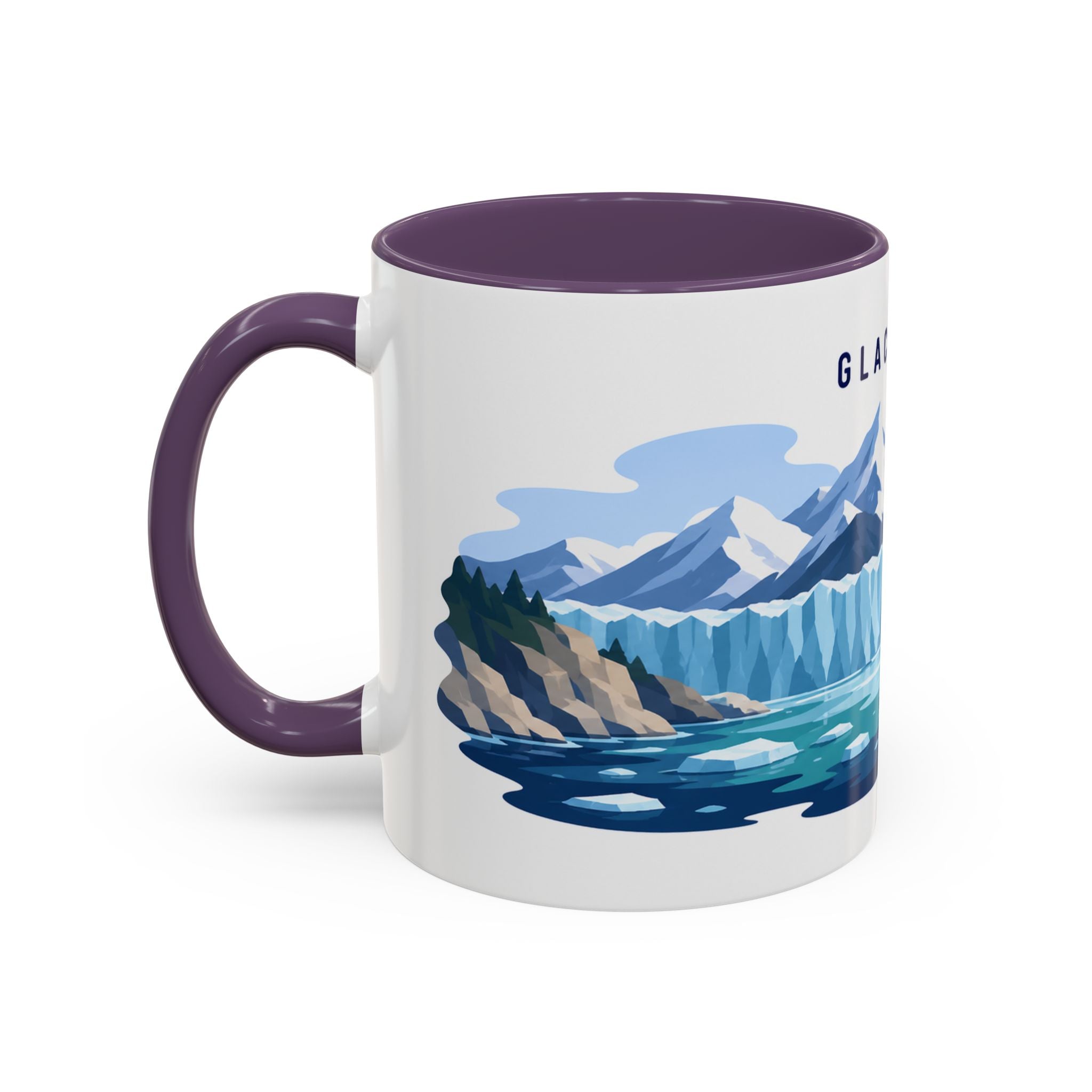 Glacier Bay National Park Coffee Mug | Solid Color Block Park Souvenir | 11oz 15oz Accent Mug