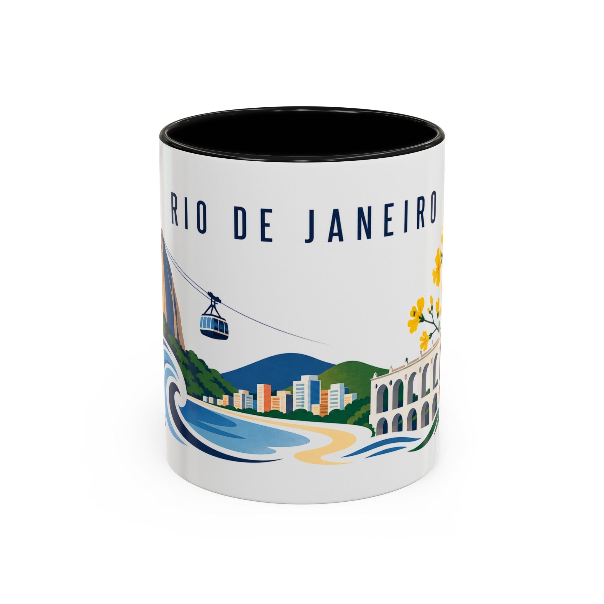 Rio De Janeiro Coffee Mug | Brazil Travel Souvenir | Porcelain Decal City Gift | 11oz 15oz Accent Mug