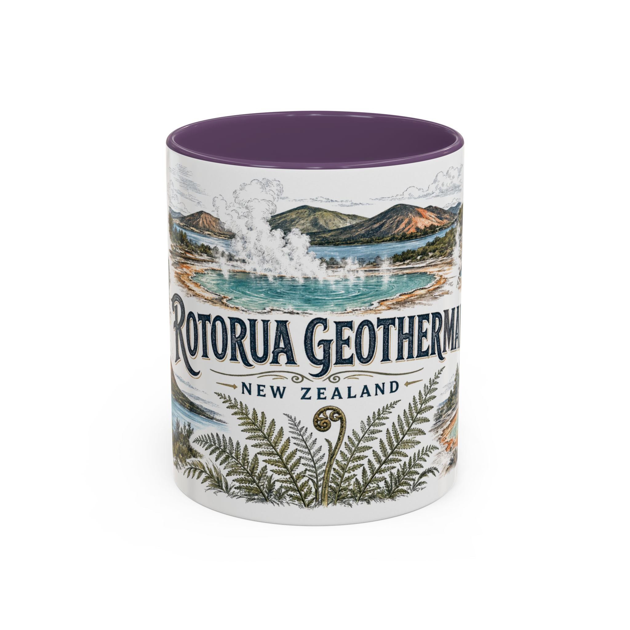 Rotorua Geothermal Mug, New Zealand Travel Souvenir, Bucket List Gift, Accent Ceramic Coffee Mug 11oz 15oz
