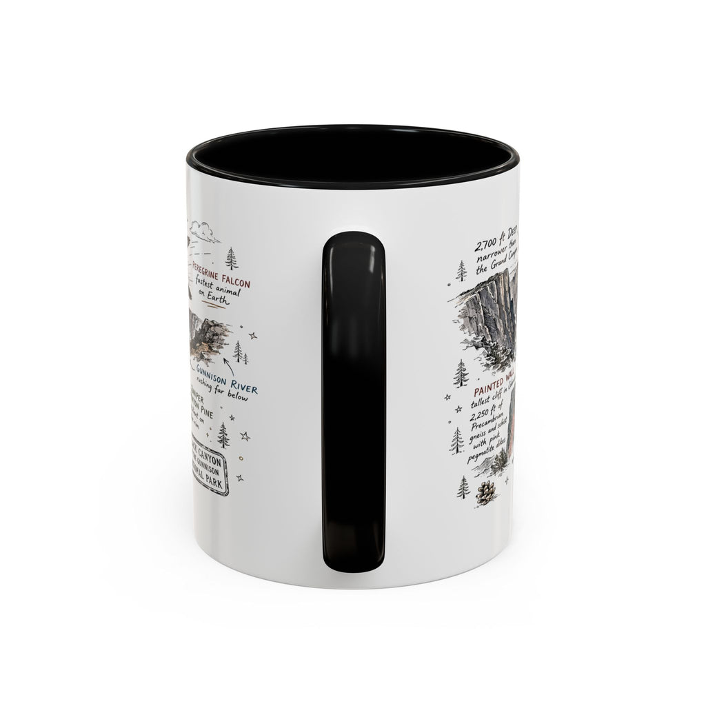 Black Canyon of the Gunnison National Park Coffee Mug | Colorado Deep Canyon Hiking Gift | Accent Color Ceramic 11oz 15oz