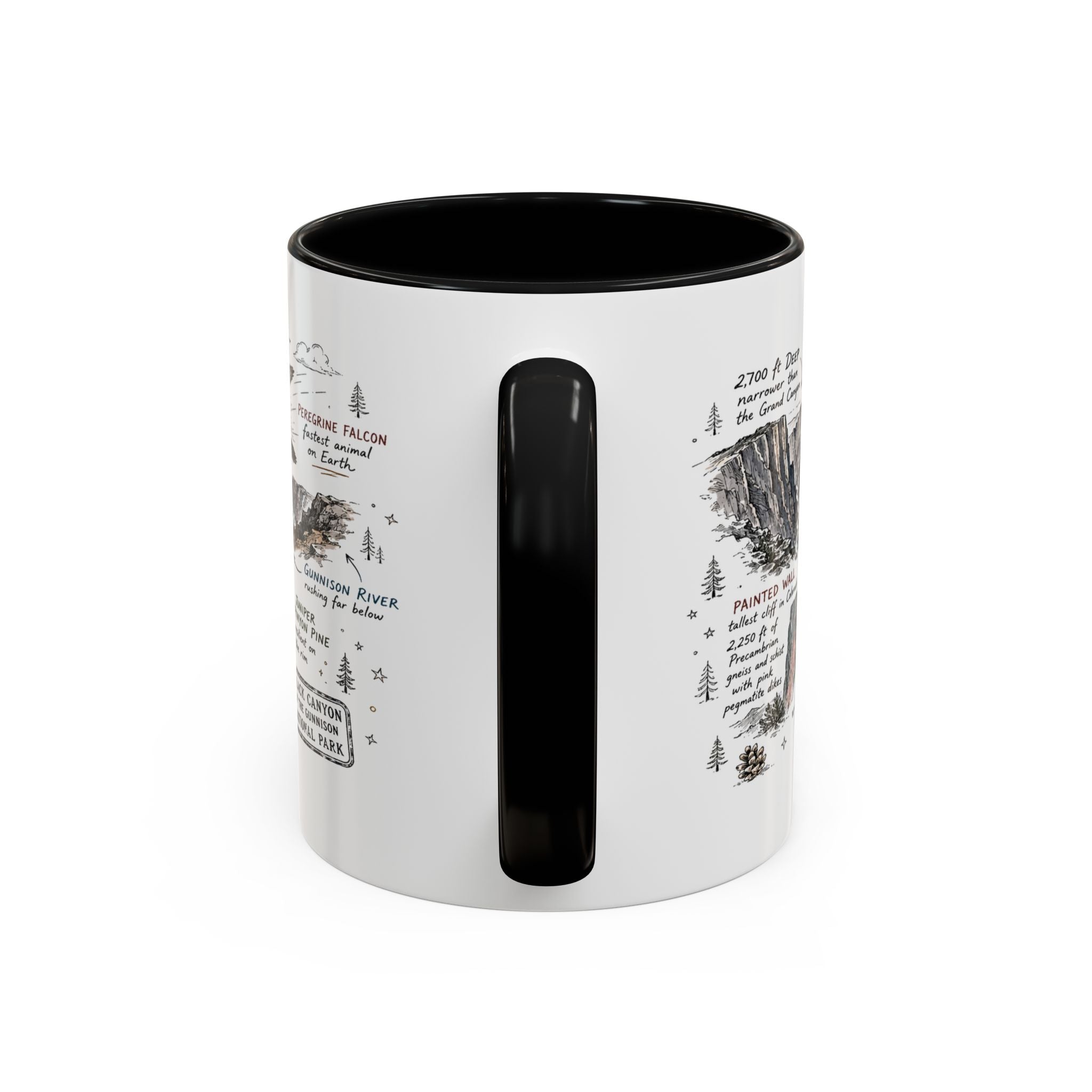 Black Canyon of the Gunnison National Park Coffee Mug | Colorado Deep Canyon Hiking Gift | Accent Color Ceramic 11oz 15oz