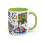 New Orleans Illustrated Travel Mug | City Souvenir Accent Coffee Mug | 11oz 15oz Ceramic Cup