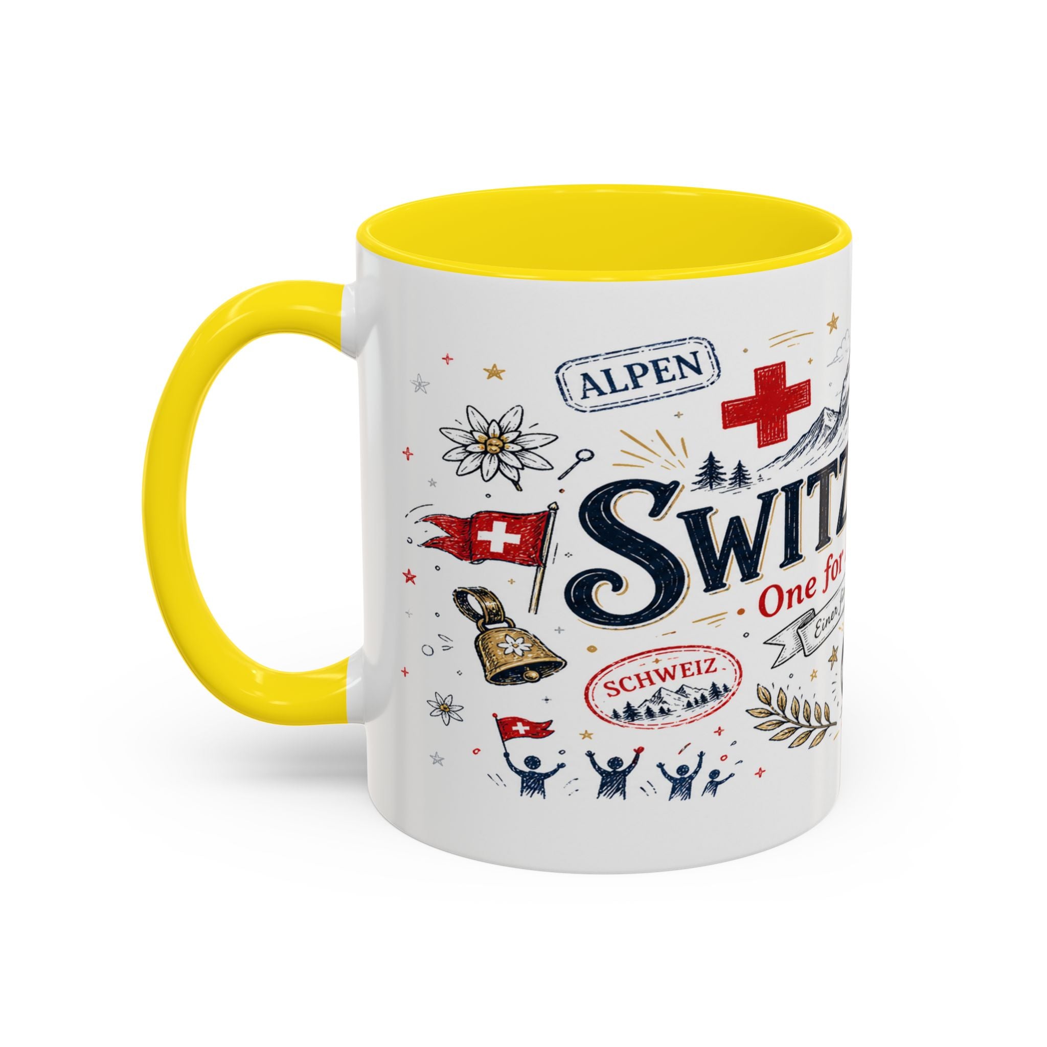 Switzerland Coffee Mug | World Cup Soccer Fan Gift | Accent Color Ceramic 11oz 15oz