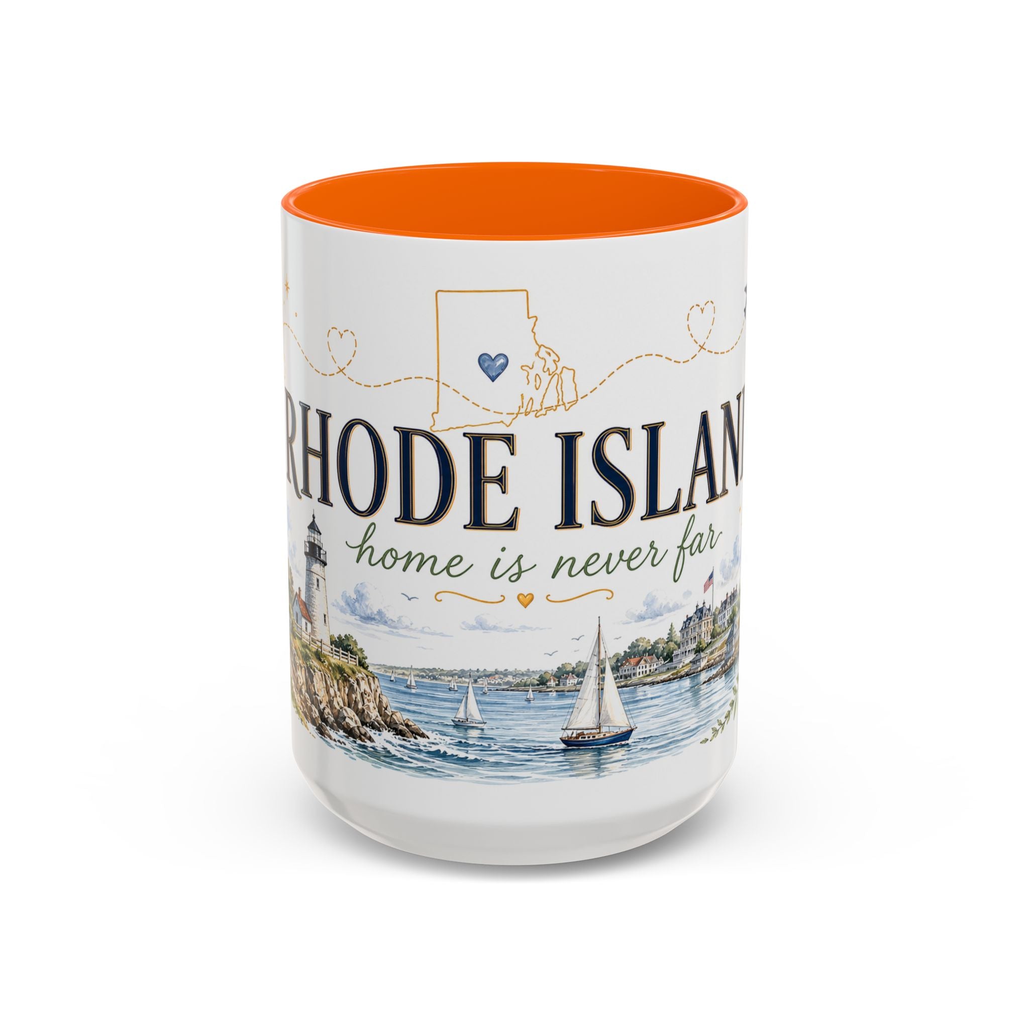 Rhode Island State Map Mug | Botanical Seaside Accent Cup (11oz or 15oz)