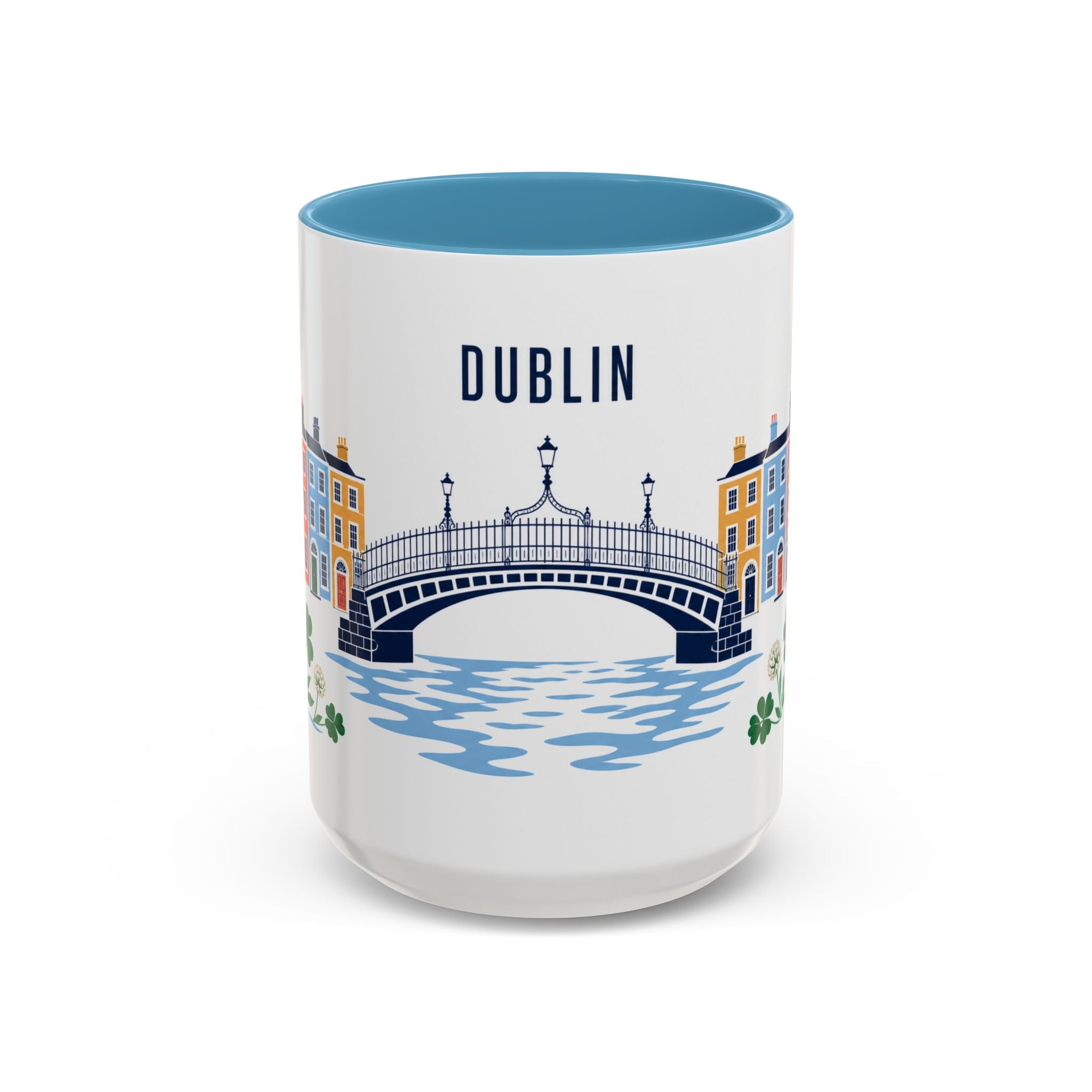 Dublin Coffee Mug | Ireland Travel Souvenir | Porcelain Decal City Gift | 11oz 15oz Accent Mug