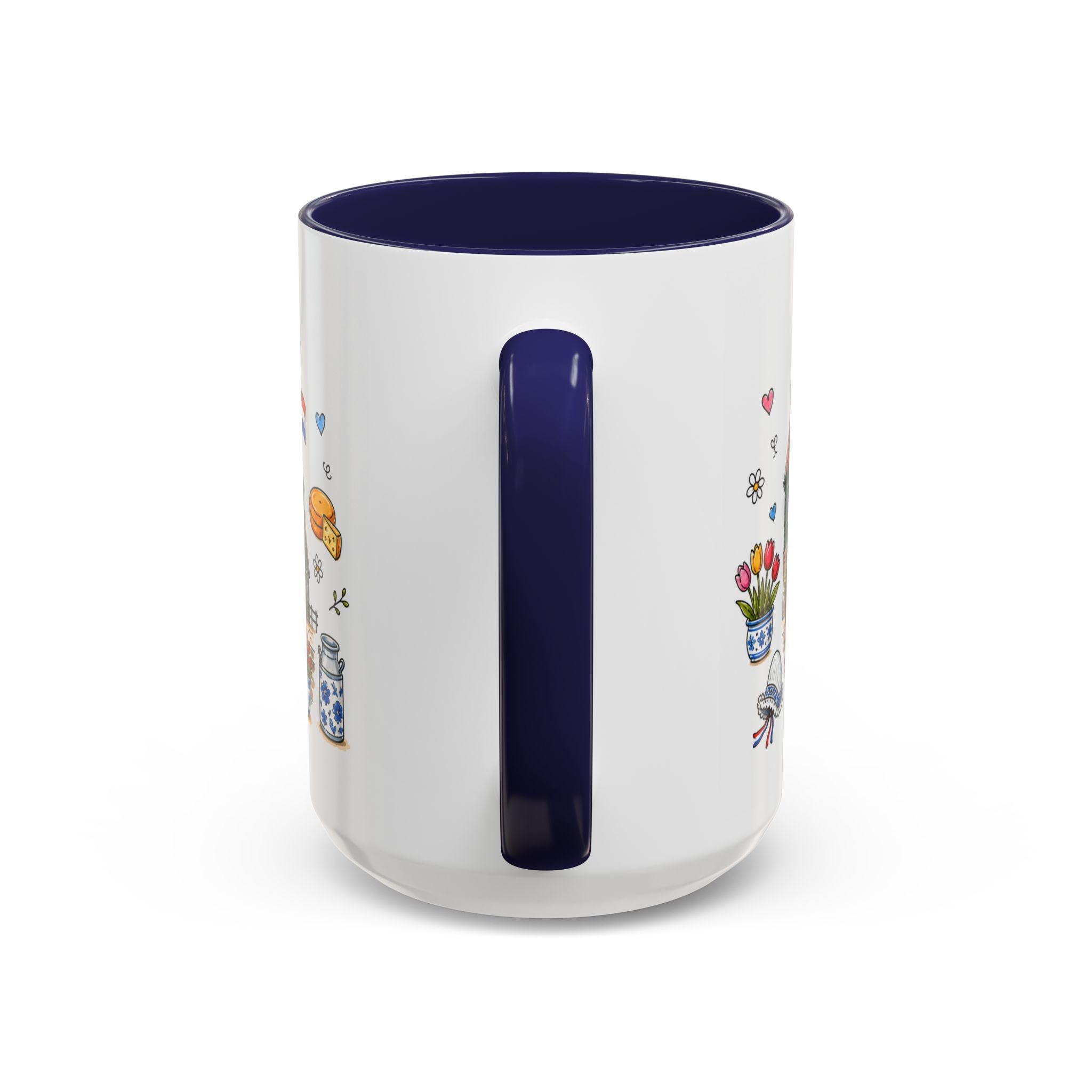Volendam Illustrated Travel Mug | Netherlands Souvenir Accent Coffee Mug | 11oz 15oz Ceramic Cup
