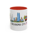 Oklahoma City Illustrated Travel Mug | City Souvenir Accent Coffee Mug | 11oz 15oz Ceramic Cup