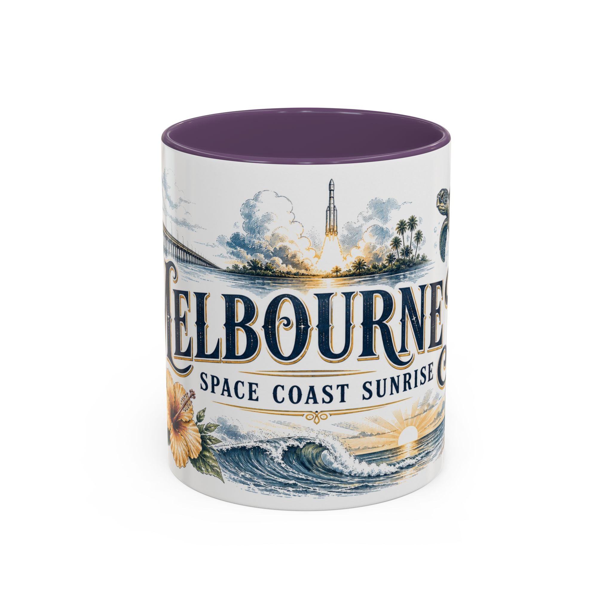 Melbourne FL Coffee Mug | United States Travel Souvenir | Vintage Illustrated City Gift | 11 oz 15 oz Accent Mug