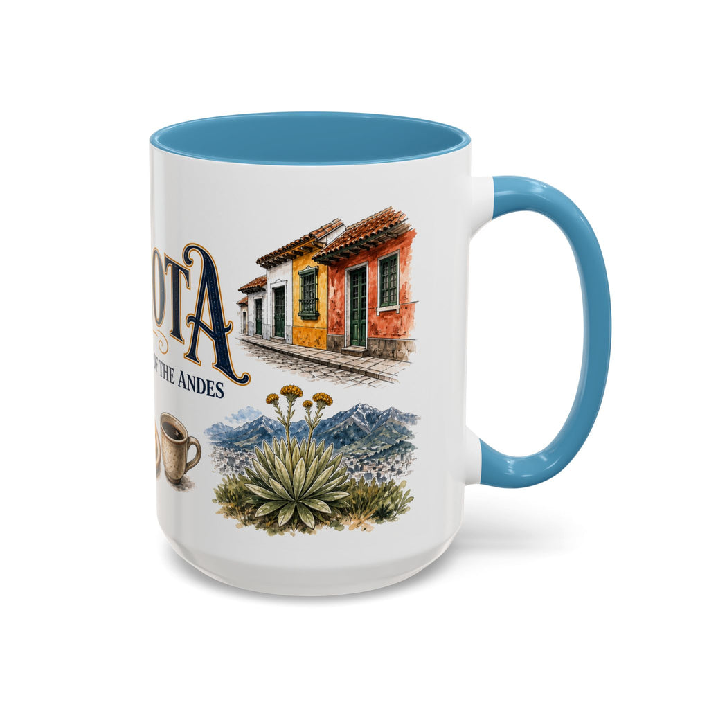 Bogota Coffee Mug | Colombia Travel Souvenir | Vintage Illustrated City Gift | 11 oz 15 oz Accent Mug