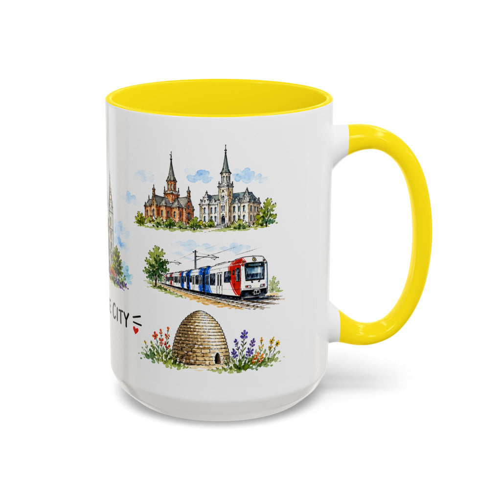 Salt Lake City Illustrated Travel Mug | City Souvenir Accent Coffee Mug | 11oz 15oz Ceramic Cup