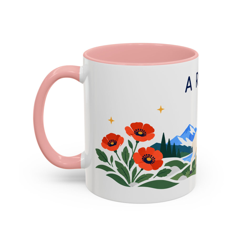 Aries Zodiac Coffee Mug | Ram and Floral Design | Astrology Birthday Gift | 11 oz 15 oz Ceramic Accent Mug