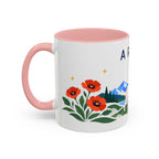 Aries Zodiac Coffee Mug | Ram and Floral Design | Astrology Birthday Gift | 11 oz 15 oz Ceramic Accent Mug