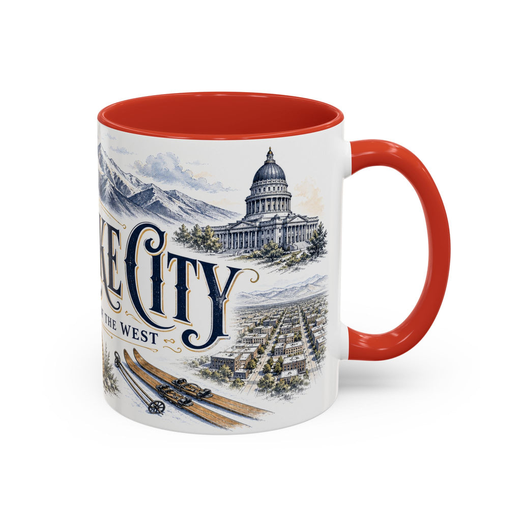 Salt Lake City Coffee Mug | United States Travel Souvenir | Vintage Illustrated City Gift | 11 oz 15 oz Accent Mug