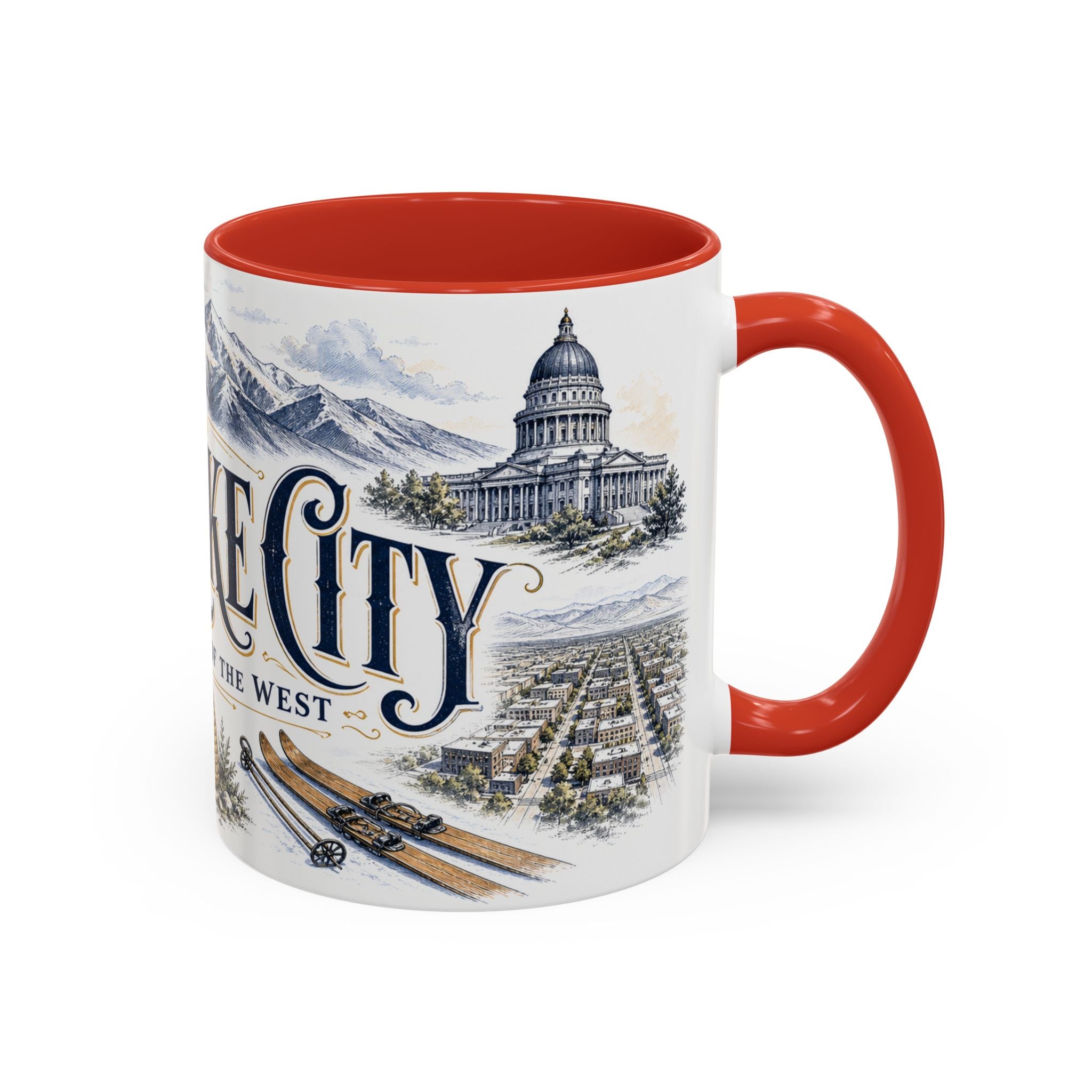 Salt Lake City Coffee Mug | United States Travel Souvenir | Vintage Illustrated City Gift | 11 oz 15 oz Accent Mug