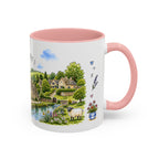 Bibury Illustrated Travel Mug | England Souvenir Accent Coffee Mug | 11oz 15oz Ceramic Cup