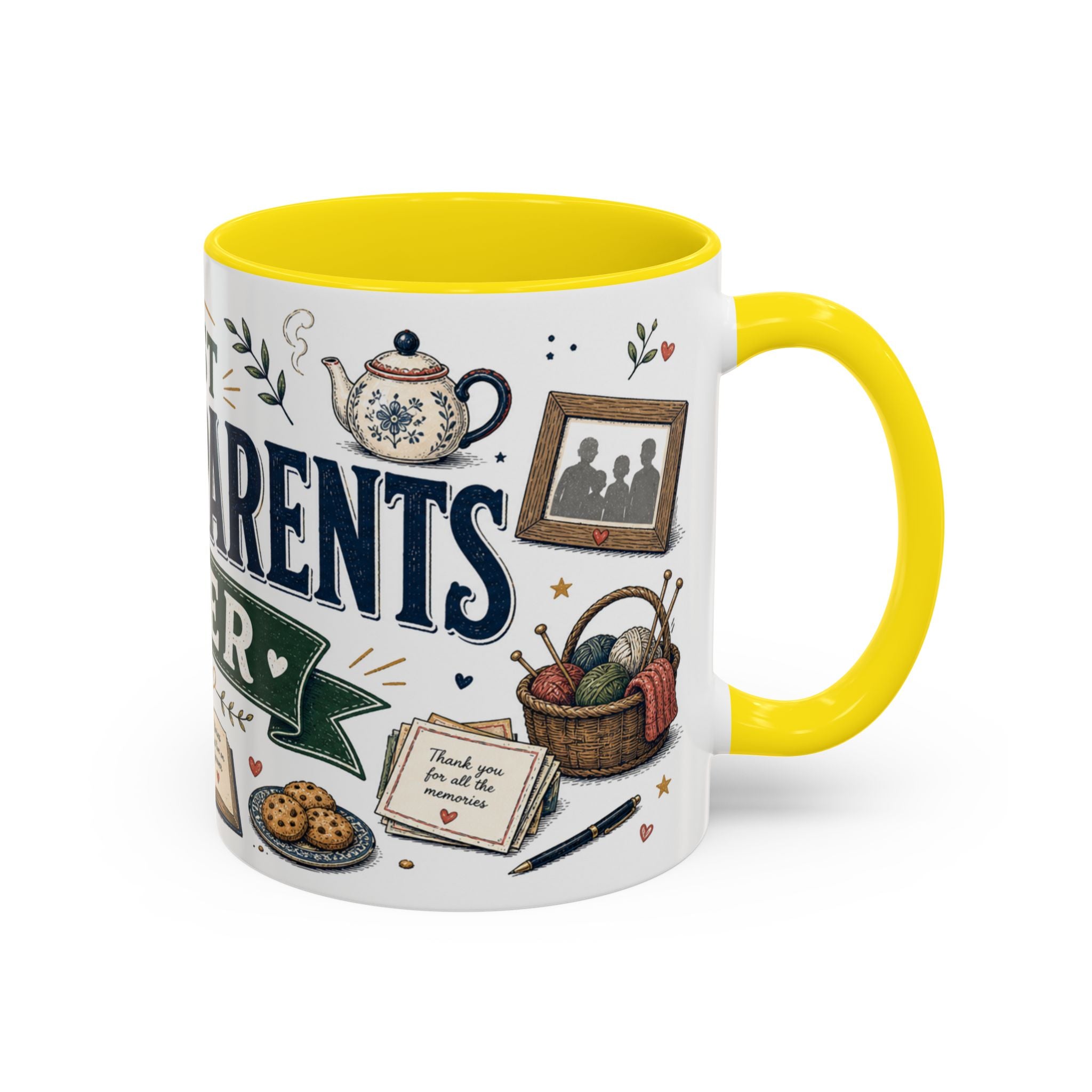 Best Grandparents Ever Coffee Mug | Gift From Grandkids | Accent Color Ceramic 11oz 15oz
