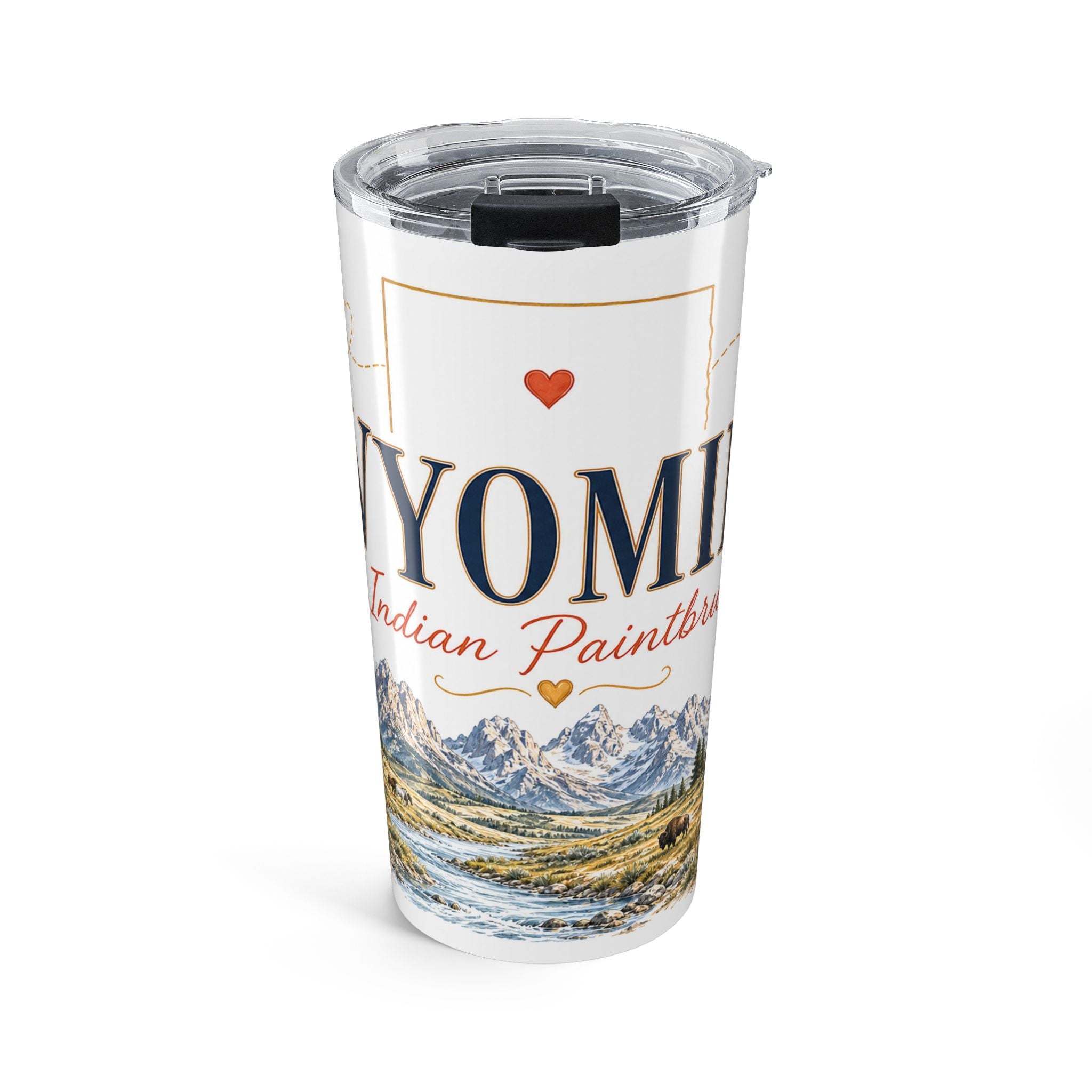 Wyoming State Flower 20oz Tumbler | Indian Paintbrush Botanical State Flower Gift | Insulated Stainless Steel Travel Cup