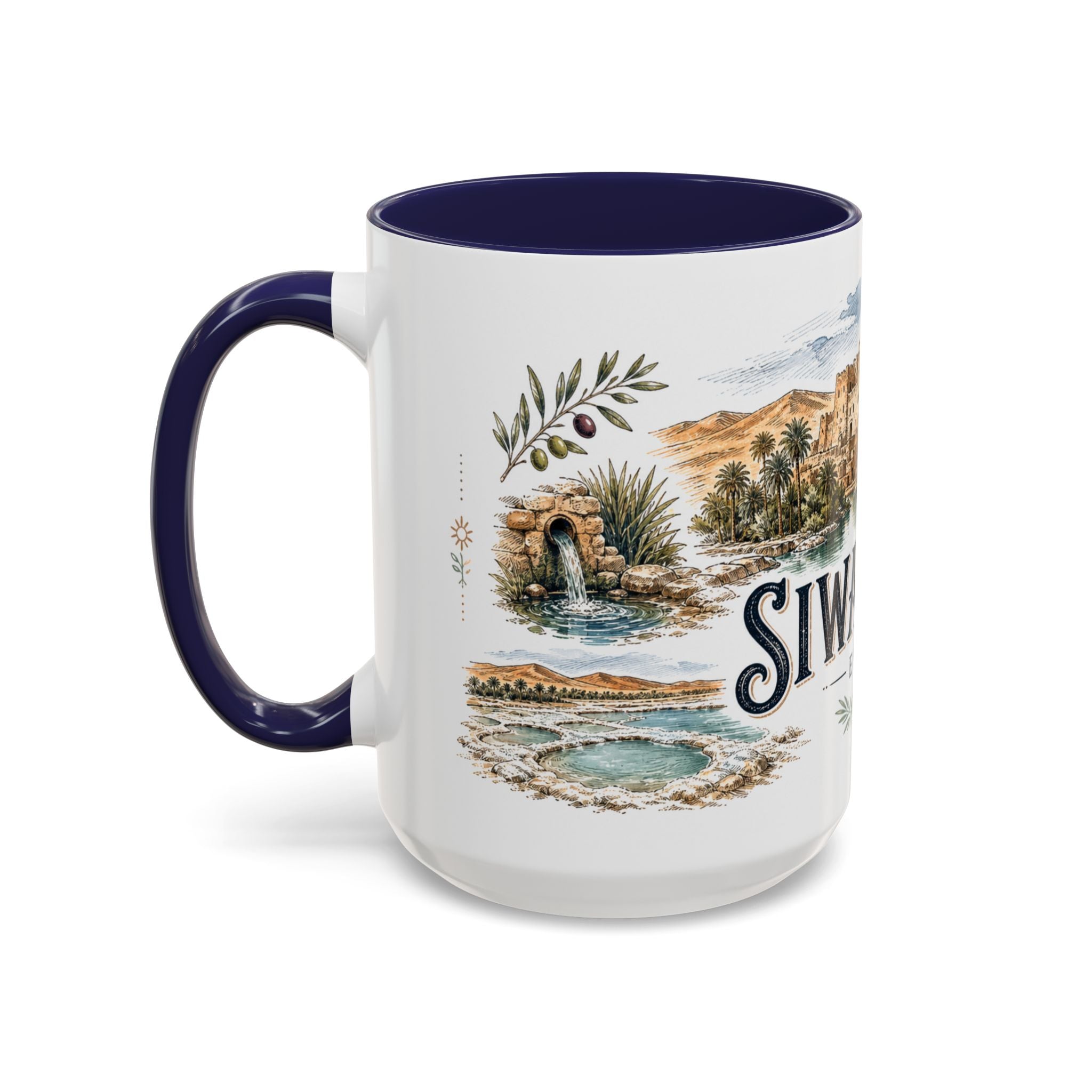 Siwa Oasis Mug, Egypt Travel Souvenir, Bucket List Gift, Accent Ceramic Coffee Mug 11oz 15oz