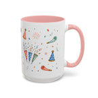 New Year Party Mug | Balloon Popper Watercolor Celebration Gift | Accent Cup 11oz 15oz