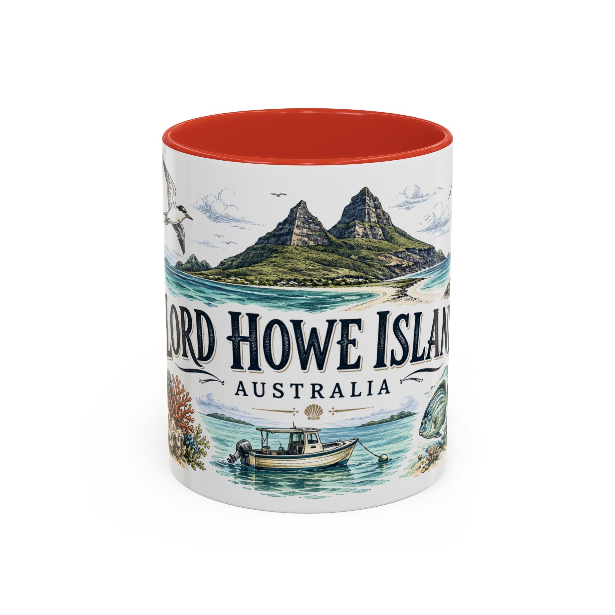 Lord Howe Island Mug, Australia Travel Souvenir, Bucket List Gift, Accent Ceramic Coffee Mug 11oz 15oz