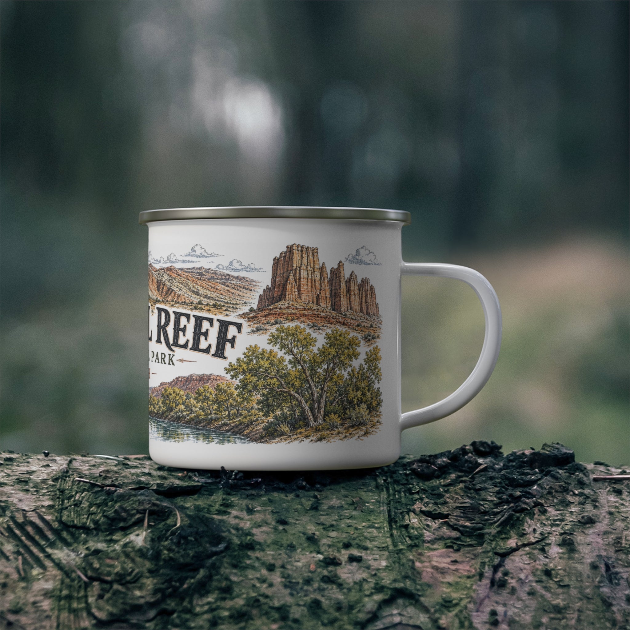 Capitol Reef National Park Vintage Enamel Camping Mug | 12oz National Park Hiking Gift
