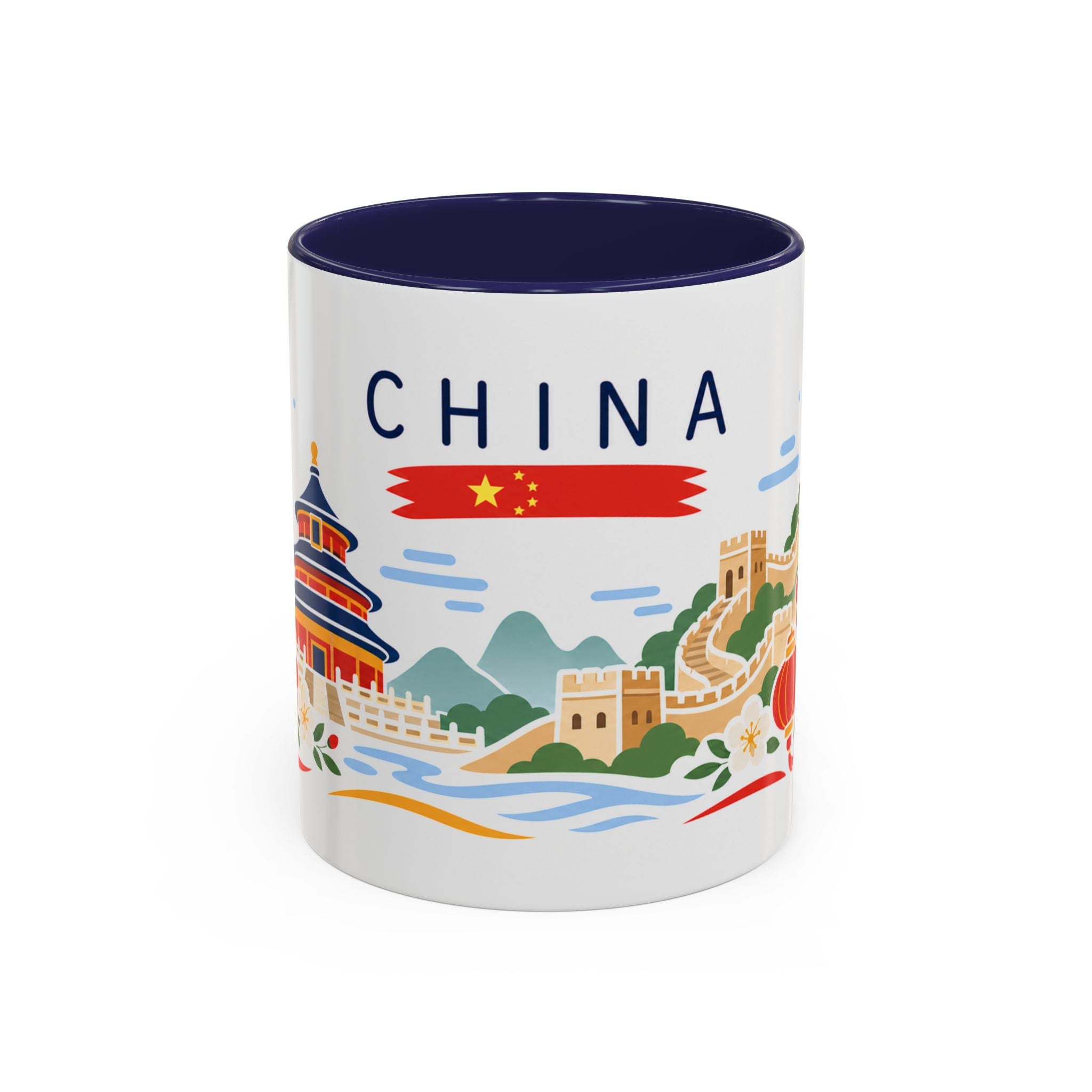 China Coffee Mug | Travel Souvenir Accent Mug | Country Gift Ceramic Cup 11oz 15oz