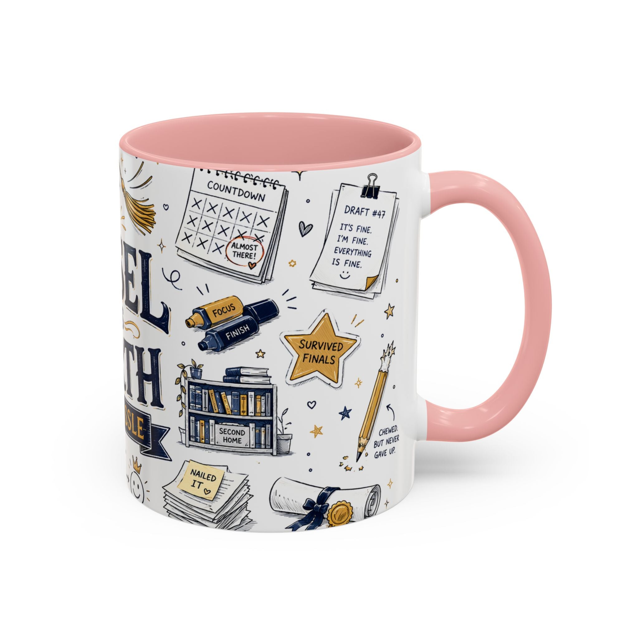 The Tassel Was Worth the Hassle Coffee Mug | Funny Graduation Gift 2026 | Accent Color Ceramic 11oz 15oz