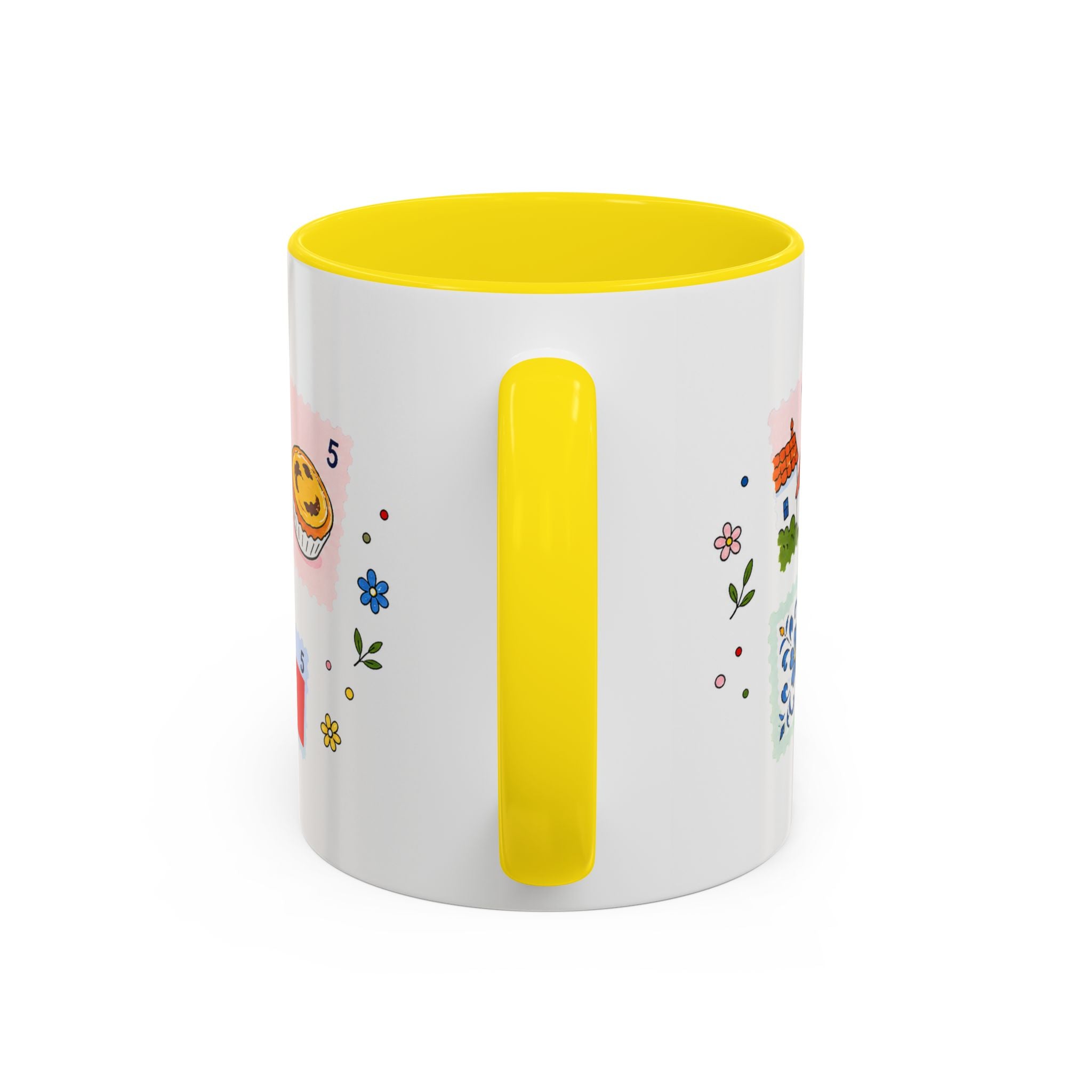 Lisbon Coffee Mug | Postage Stamp Collage Mug | Travel Souvenir Accent Cup 11oz 15oz