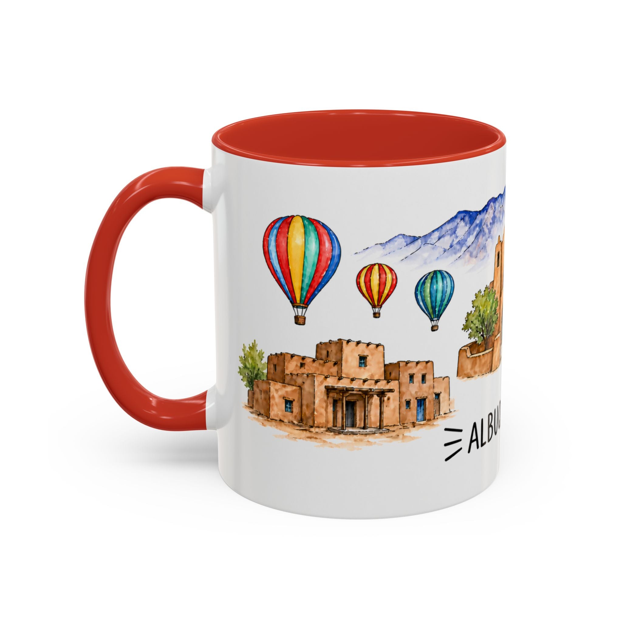 Albuquerque Illustrated Travel Mug | City Souvenir Accent Coffee Mug | 11oz 15oz Ceramic Cup