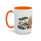 Rome Coffee Mug | Italy Travel Souvenir | Porcelain Decal City Gift | 11oz 15oz Accent Mug