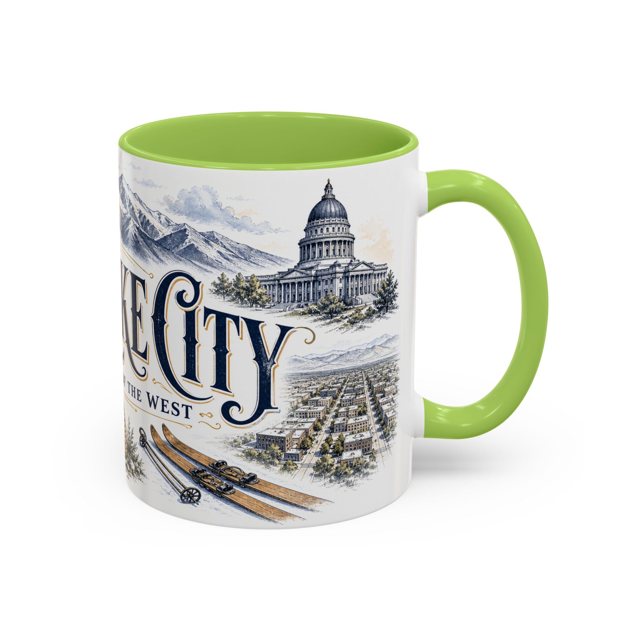 Salt Lake City Coffee Mug | United States Travel Souvenir | Vintage Illustrated City Gift | 11 oz 15 oz Accent Mug