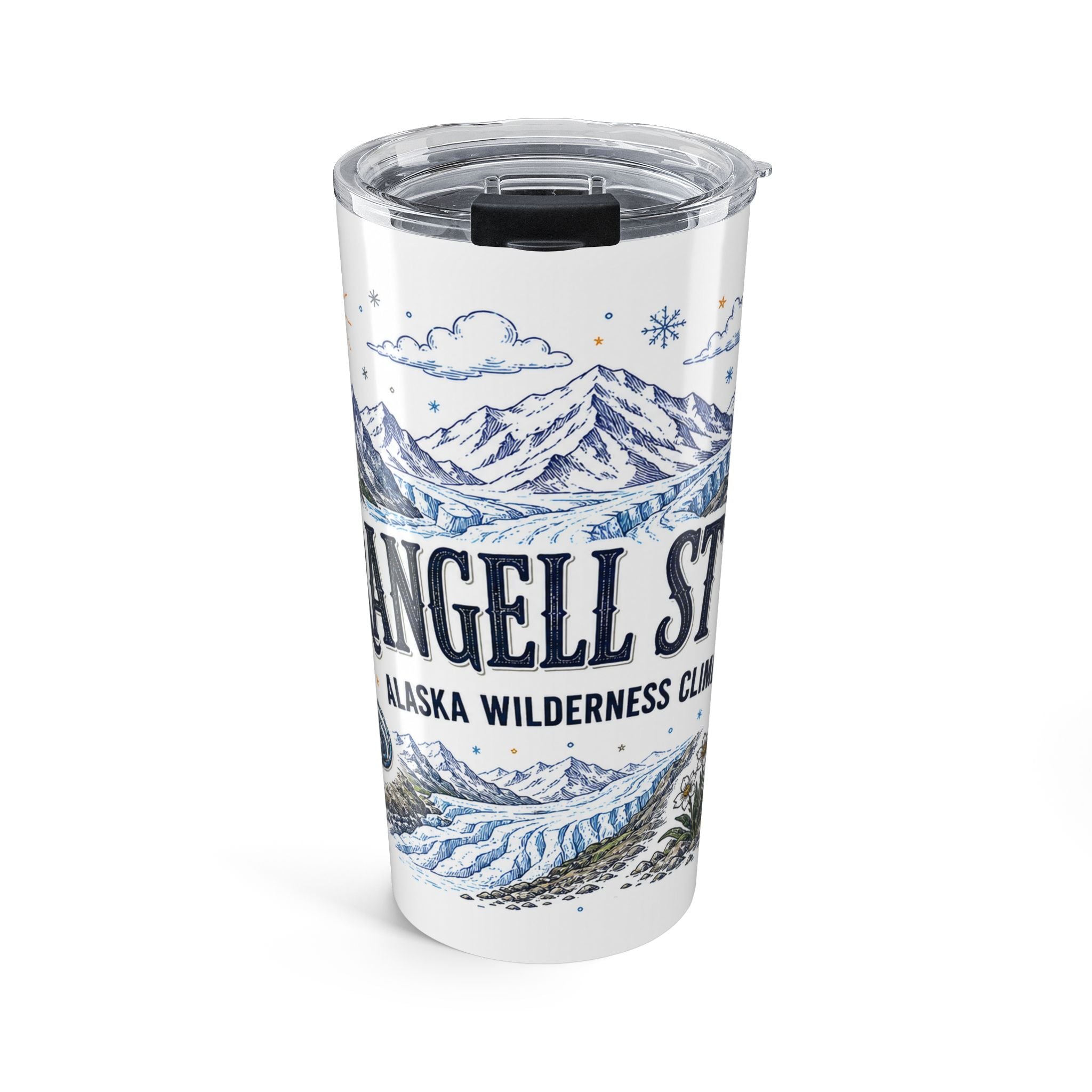 Wrangell-St. Elias National Park 20oz Tumbler | Alaska Wilderness Climbing Gift | Insulated Stainless Steel Travel Cup