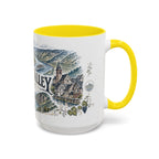 Rhine Valley Mug, Germany Travel Souvenir, Bucket List Gift, Accent Ceramic Coffee Mug 11oz 15oz